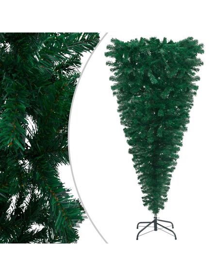 Pom de crăciun artificial inversat, cu suport, verde, 150 cm