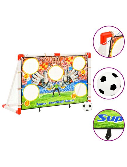 Set poartă de fotbal copii cu perete de poartă 120x51x77,5 cm