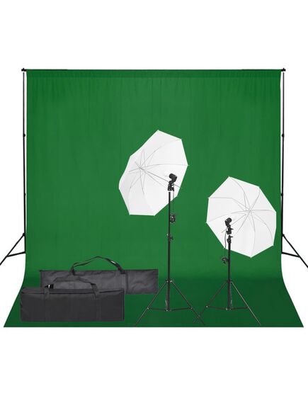 Kit studio foto cu set de lumină și fundal