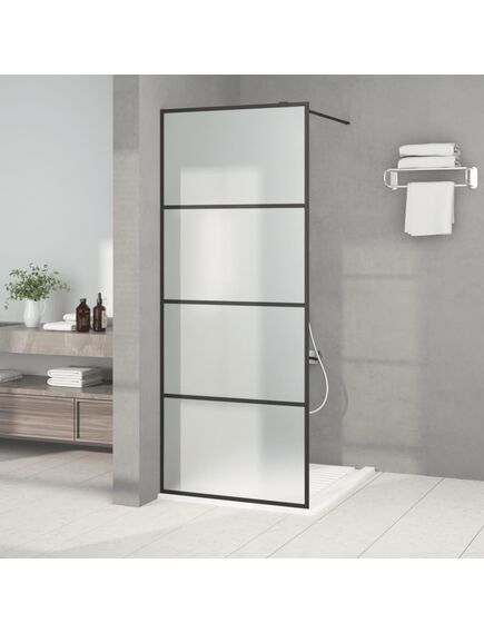 Perete cabină duș walk-in negru 80x195 cm sticlă esg mată