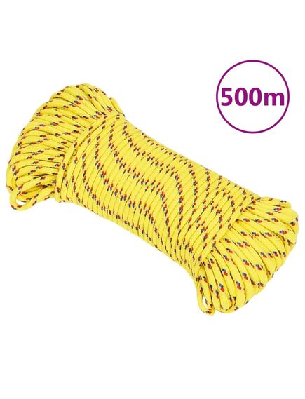 Frânghie de barcă, galben, 3 mm, 500 m, polipropilenă