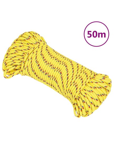 Frânghie de barcă, galben, 5 mm, 50 m, polipropilenă