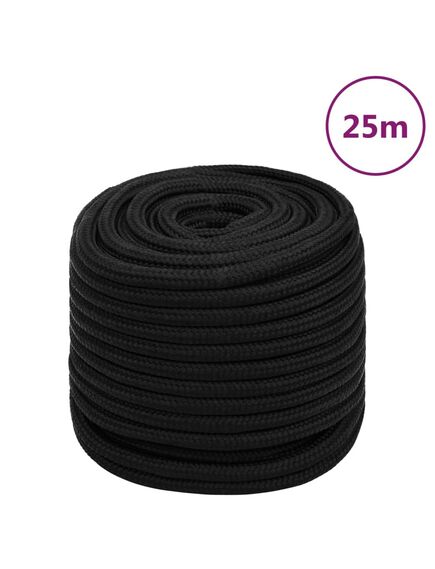 Frânghie de lucru, negru, 18 mm, 25 m, poliester