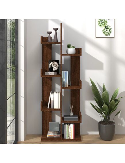 Bibliotecă, stejar maro, 48x25,5x140 cm, lemn prelucrat