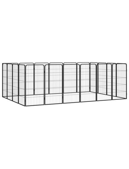 Țarc câini 20 panouri negru 50x100 cm oțel vopsit electrostatic