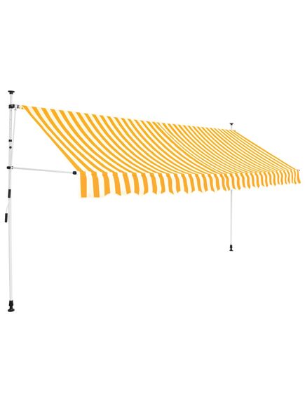 Copertină retractabilă manual, portocaliu și alb, 350 cm, dungi