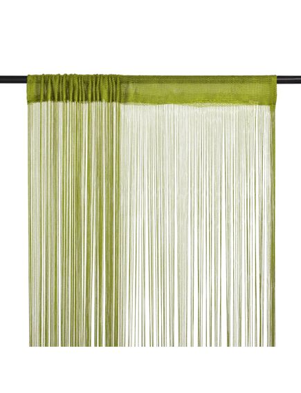 Draperii cu franjuri, 2 buc., 100 x 250 cm, verde