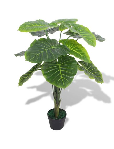 Plantă artificială taro cu ghiveci, 85 cm, verde