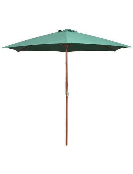 Umbrelă de soare cu stâlp de lemn 270 x 270 cm, verde