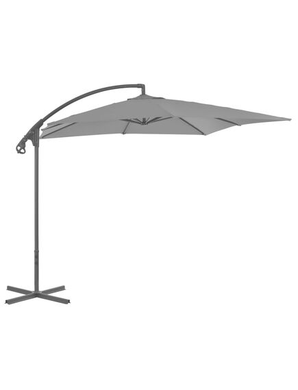 Umbrelă suspendată cu stâlp din oțel, antracit, 250 x 250 cm