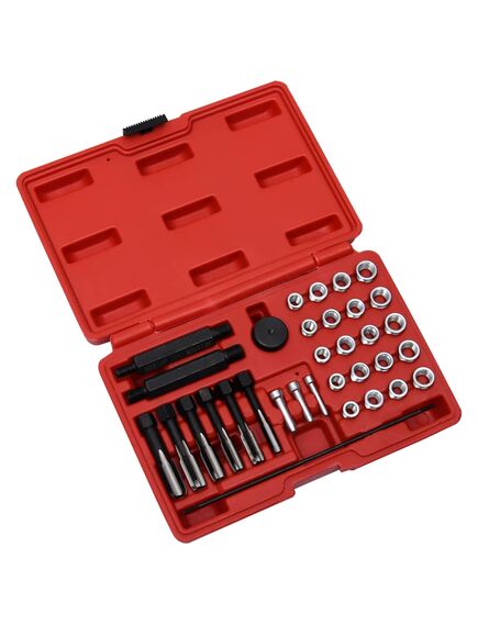 Set de scule reparare filete de bujii, 33 piese, m8 m10 m12