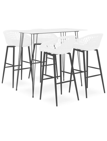 Set mobilier de bar, 5 piese, alb