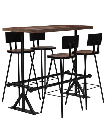 Set mobilier de bar, 5 piese, lemn masiv reciclat