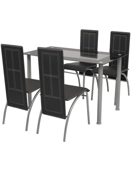 Set mobilier de bucătărie, cinci piese, negru