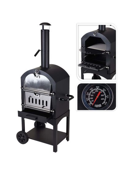 Progarden cuptor pentru pizza bbq, negru