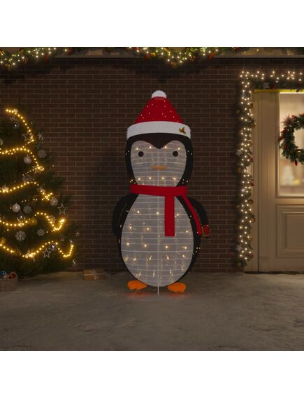 Figurină pinguin decorativă crăciun, led, 180 cm, țesătură lux