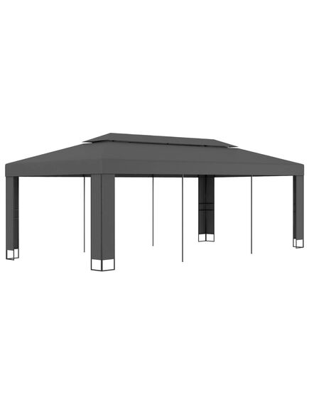 Pavilion cu acoperiș dublu, antracit, 3 x 6 m