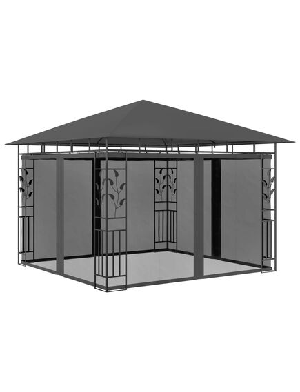 Pavilion cu plasă anti-țânțari, antracit, 3x3x2,73 m, 180 g/m²