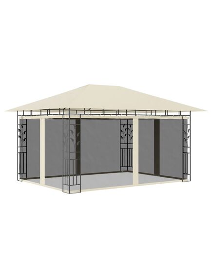 Pavilion cu plasă anti-țânțari, crem, 4x3x2,73 m, 180 g/m²