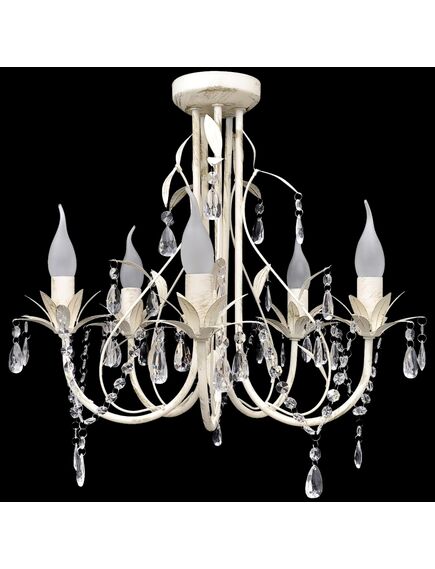 Lampă de plafon suspendată, candelabru cristal, elegant, 5 becuri