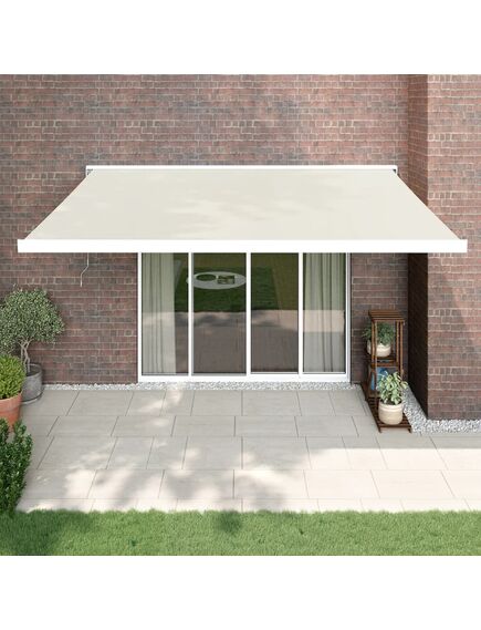 Copertină retractabilă, crem, 4x3 m, textil și aluminiu