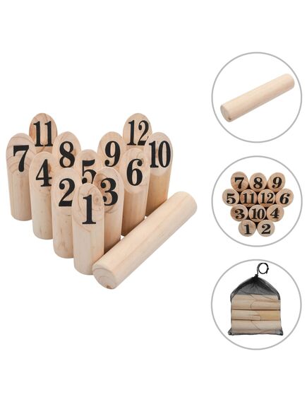 Set pentru joc kubb cu numere, lemn