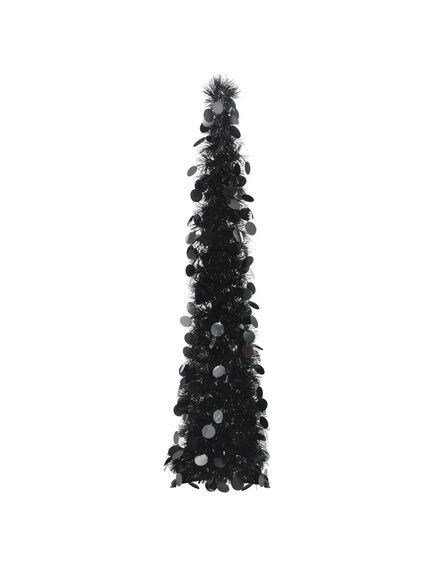 Brad de crăciun artificial tip pop-up, negru, 120 cm, pet