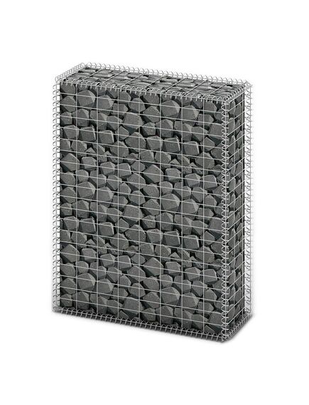 Coș gabion cu capace, sârmă galvanizată, 100 x 80 x 30 cm