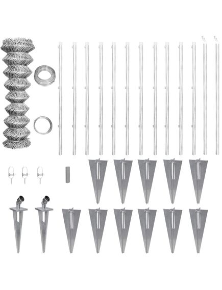 Gard din plasă cu stâlpi și țăruși, 25 x 1 m, oțel galvanizat