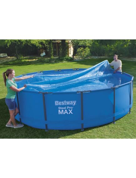 Bestway husă solară pentru piscină flowclear, albastru, 462 cm, rotund