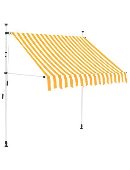 Copertină retractabilă manual, portocaliu și alb, 200cm, dungi