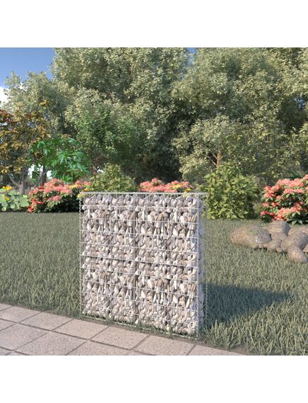 Perete gabion cu capace, 80 x 20 x 100 cm, oțel galvanizat