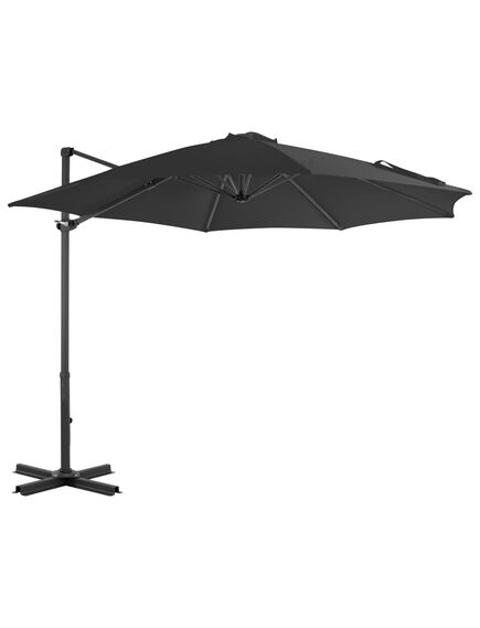 Umbrelă suspendată cu stâlp din aluminiu, antracit, 300 cm