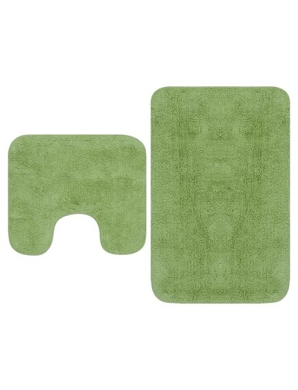 Set covorașe baie, 2 buc., verde, material textil