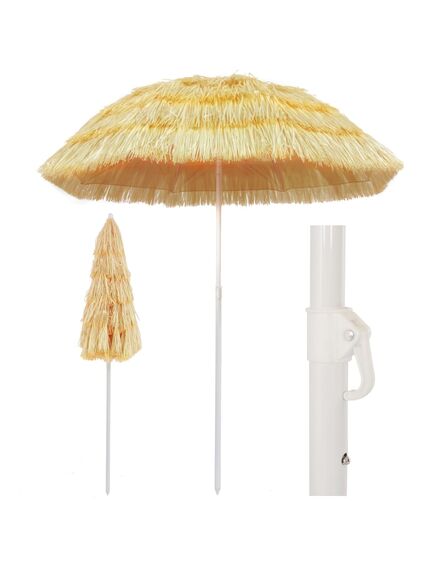 Umbrelă de plajă, natural, 180 cm, stil hawaiian