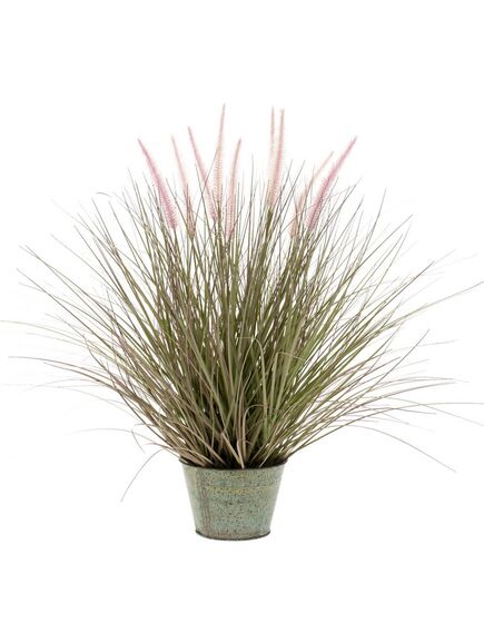 Emerald iarbă artificială pennisetum 58 cm în ghiveci de zinc