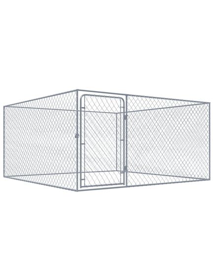 Padoc pentru câini de exterior, 2 x 2 x 1 m, oțel galvanizat