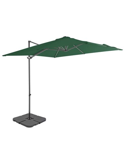 Umbrelă de exterior cu bază portabilă, verde