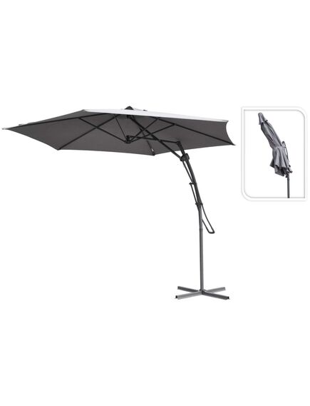 Progarden umbrelă de soare suspendată, gri, 300 cm