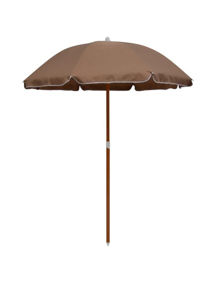 Umbrelă de soare cu stâlp din oțel, gri taupe, 180 cm