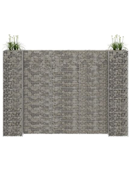 Jardinieră gabion în formă de h, 260 x 40 x 200 cm, sârmă oțel