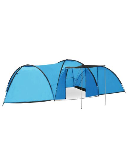 Cort camping tip iglu, 8 persoane, albastru, 650x240x190 cm