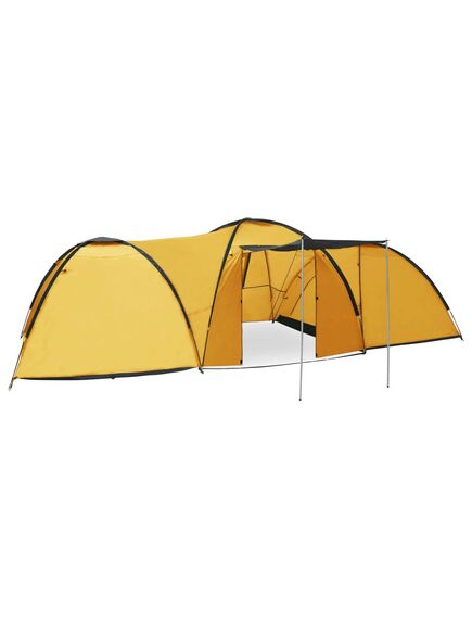 Cort camping tip iglu, 8 persoane, galben, 650x240x190 cm