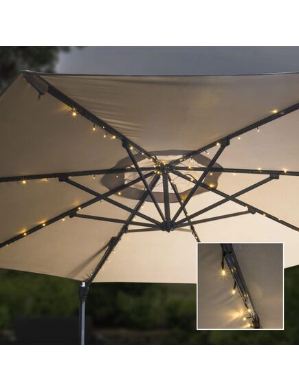 Hi instalație lumini solare cu led pentru umbrelă, 130 cm