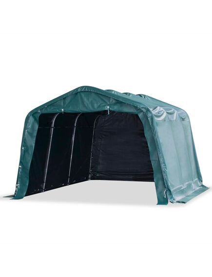 Cort de animale detașabil verde închis 3,3x4,8m pvc 550g/m²