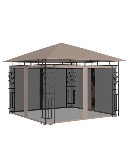 Pavilion cu plasă anti-țânțari, gri taupe, 3x3x2,73 m, 180 g/m²