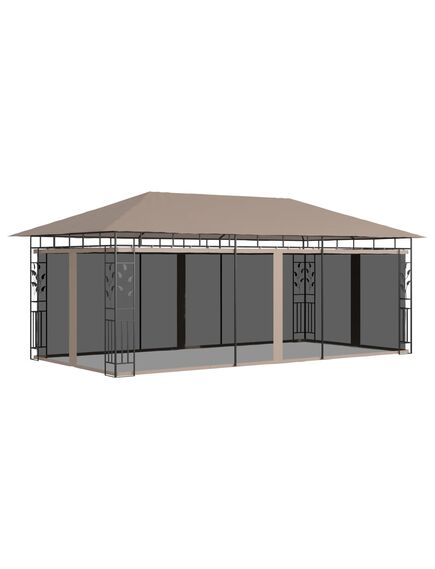 Pavilion cu plasă anti-țânțari, gri taupe, 6x3x2,73 m, 180 g/m²