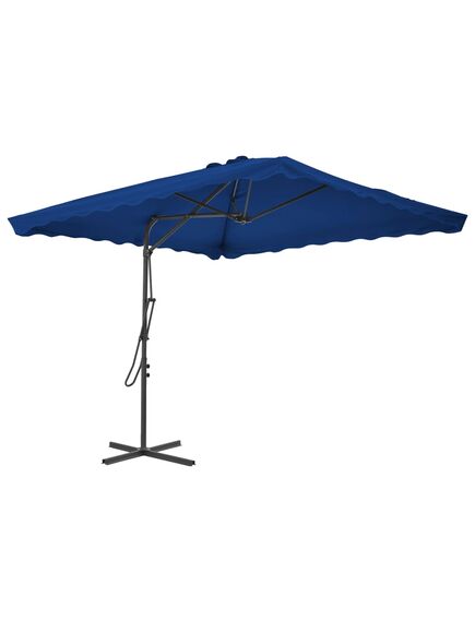 Umbrelă de exterior cu stâlp din oțel, albastru, 250x250x230 cm