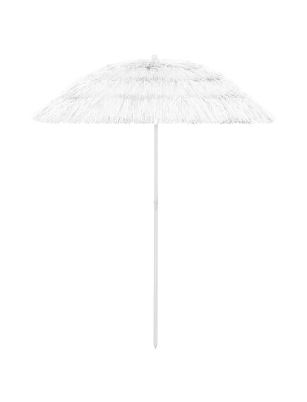 Umbrelă de plajă hawaii, alb, 180 cm