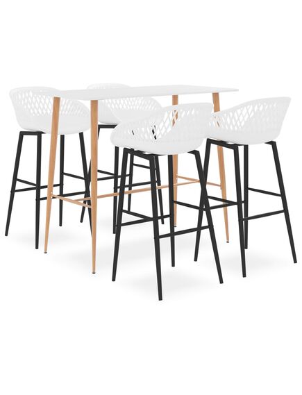 Set mobilier de bar, 5 piese, alb